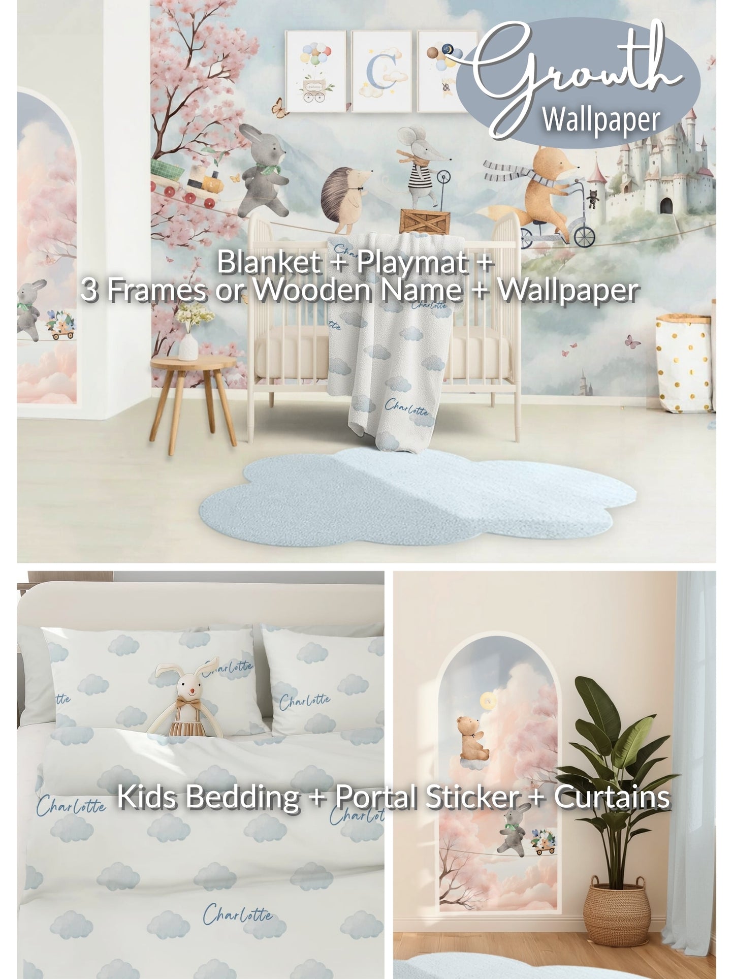 Animal Castle Nursery Wallpaper Peel & Stick