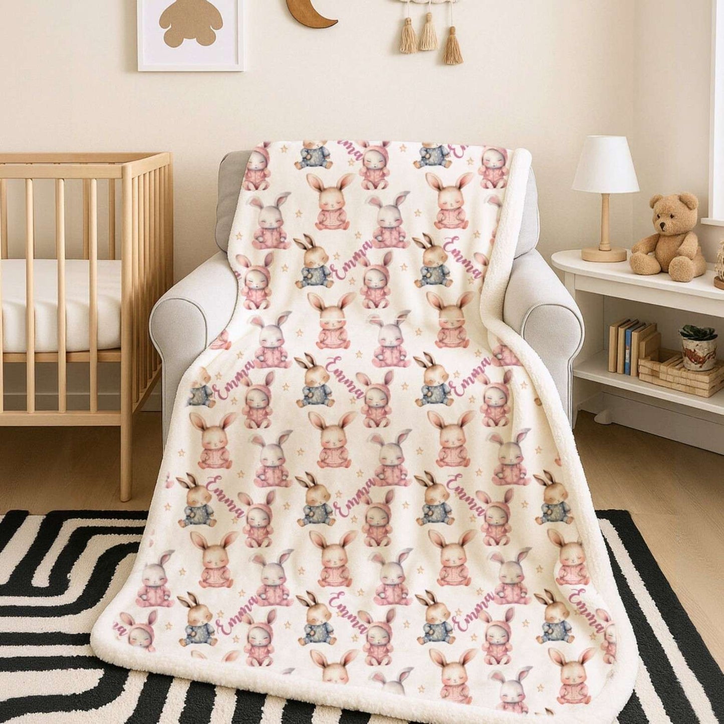 Personaliseerde Ballerina Baby-Deken – Aanpasbare Naam Ballet Deken met Zwaan & Tutu Ontwerp – Zachte Sherpa Vacht Throw voor Meisjes, Balletliefhebbers, Slaapkamercadeau