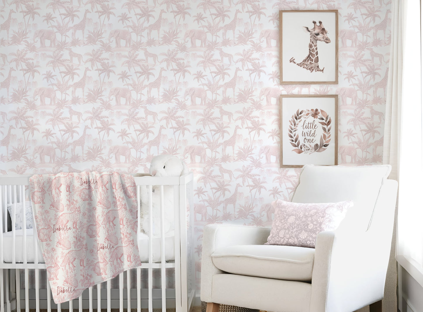 Pink Safari Nursery Set