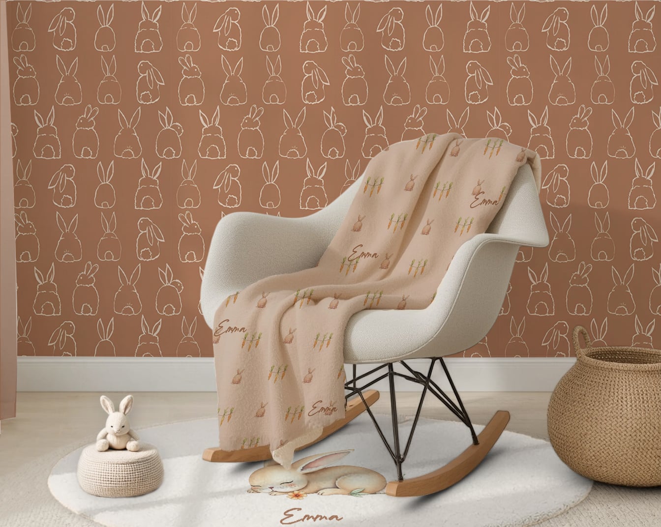 Bunny Personalized Baby Blanket