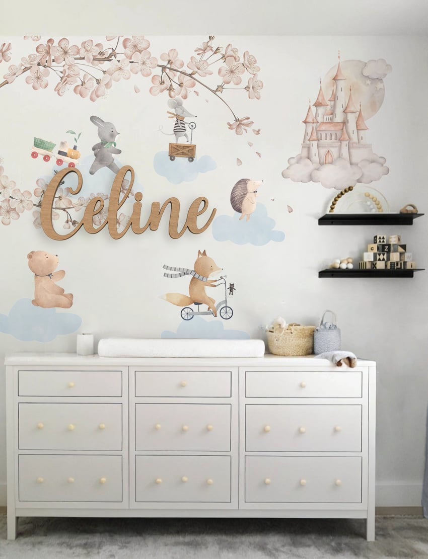 Animal Castle Nursery Wallpaper Peel & Stick