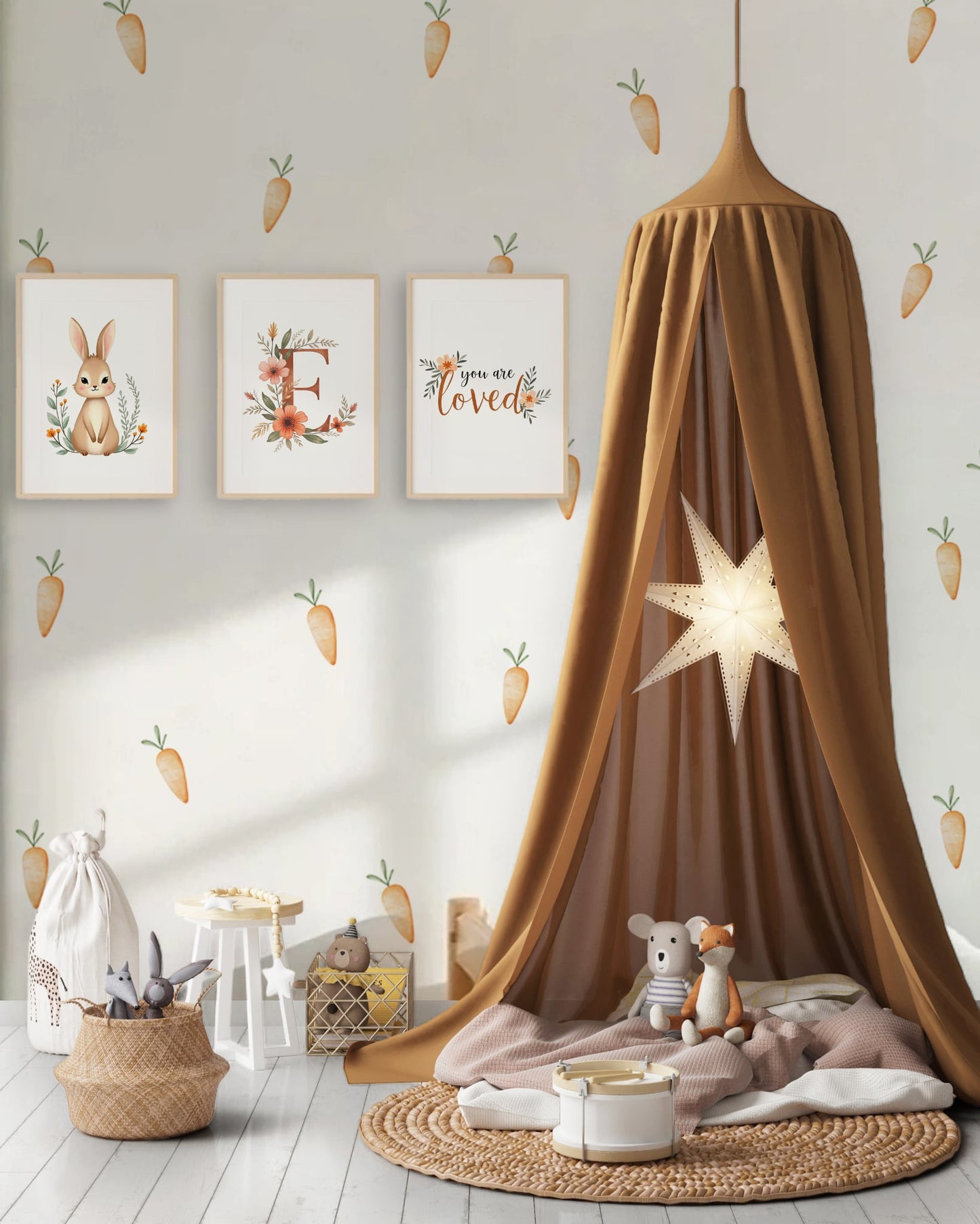Carrot Bunny Wall Stickers - Peel & Stick Decals