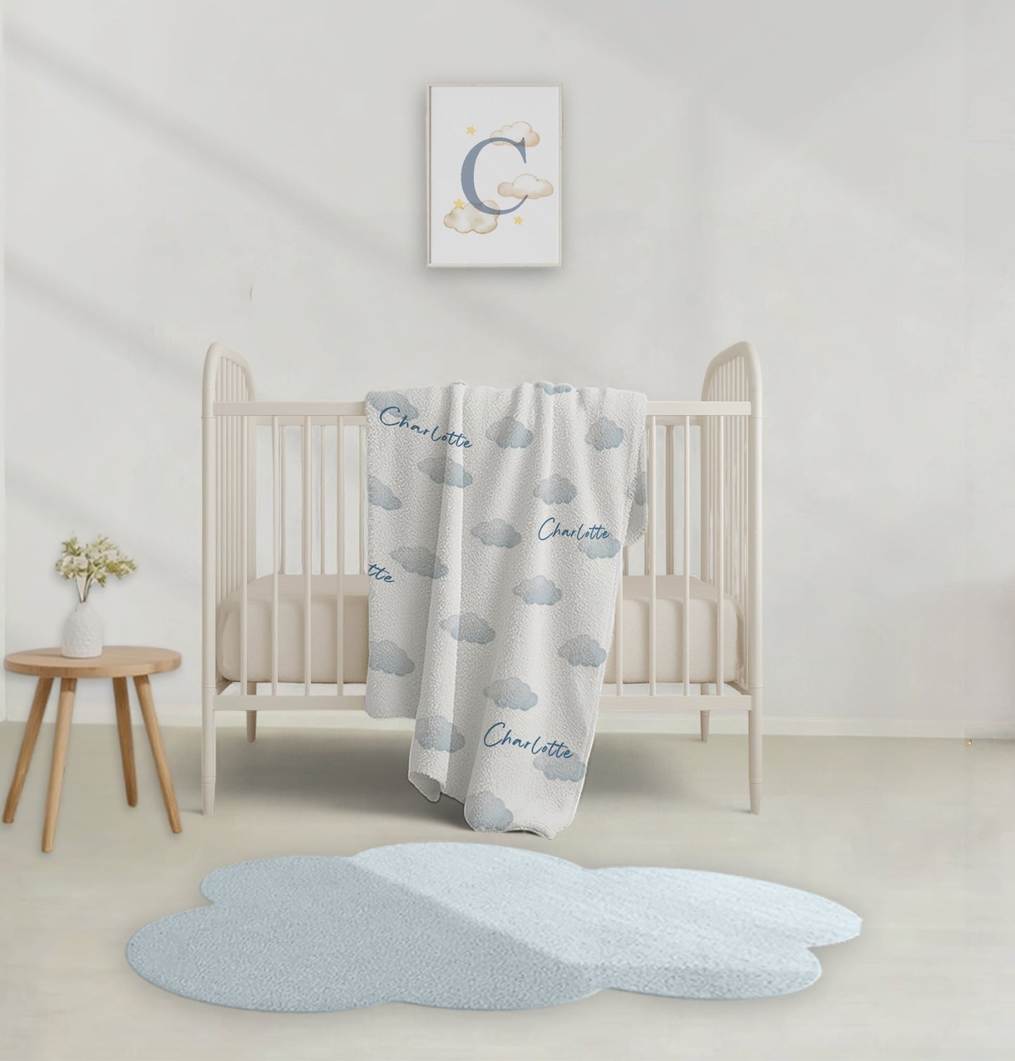 Clouds Personalized Baby Blanket