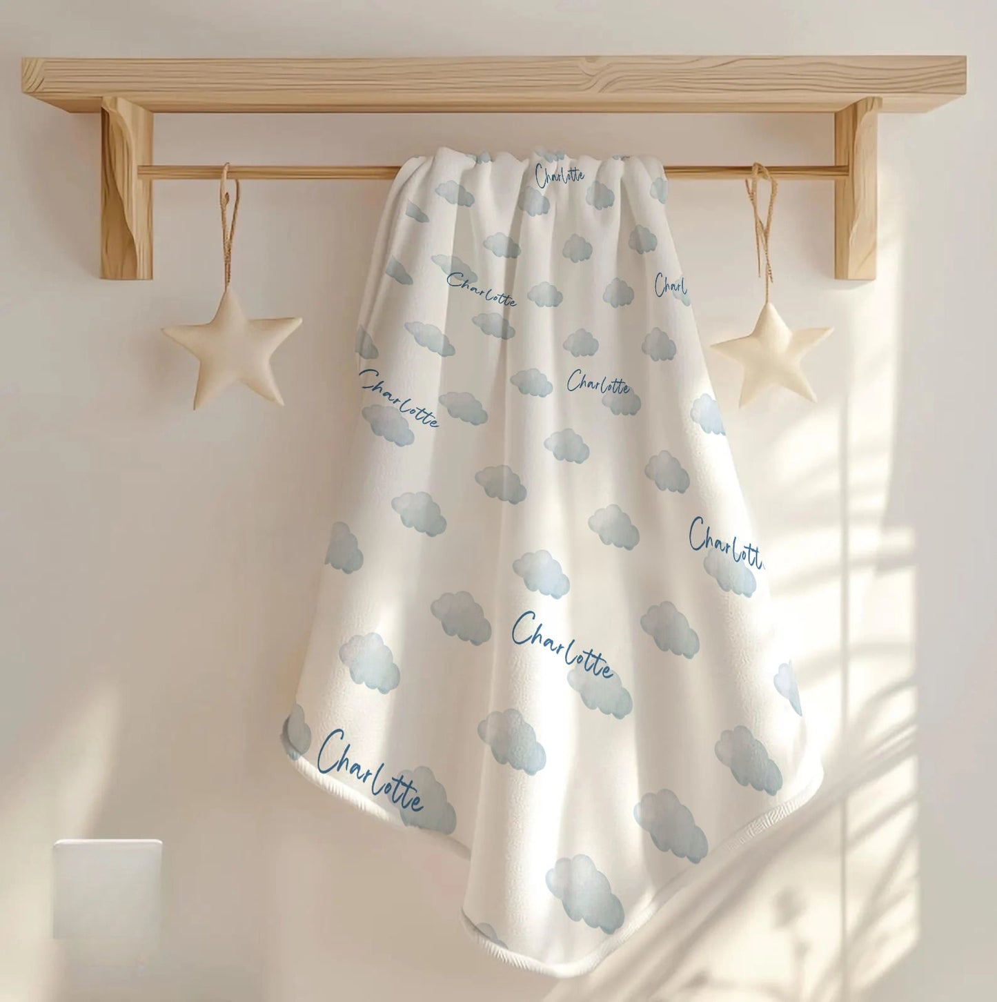 Clouds Personalized Baby Blanket
