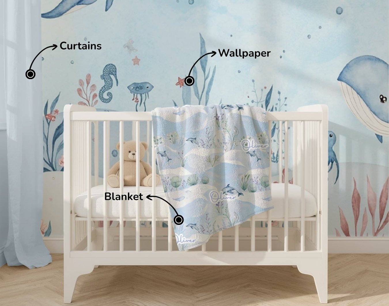 World map - Print Personalized Baby Blanket