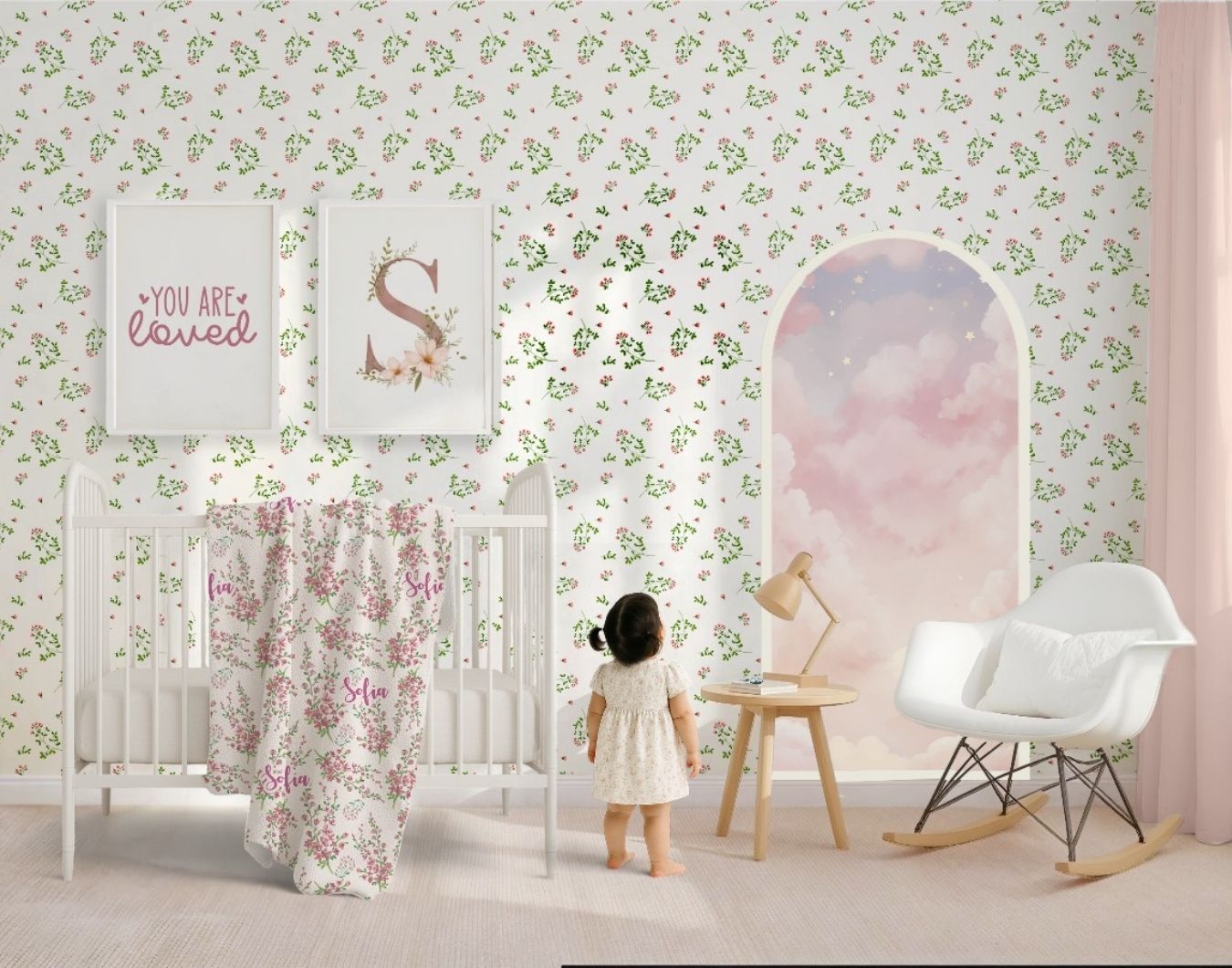 Dream Portal Sticker – Floral Arch Wall Decal