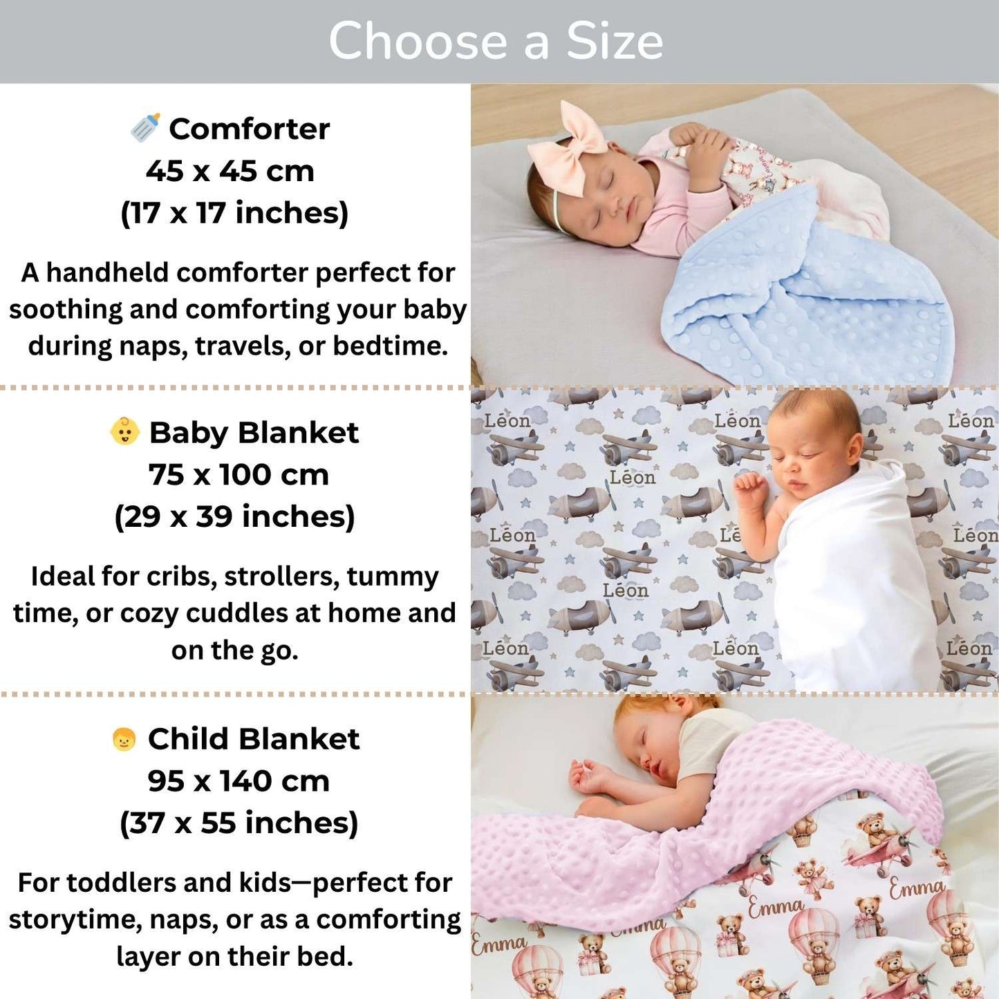 Personalisierte Babydecke Winterwald – individuell bestickter Name, weiche Babydecke, Geschenk für Neugeborene und Kinderzimmerdekoration)