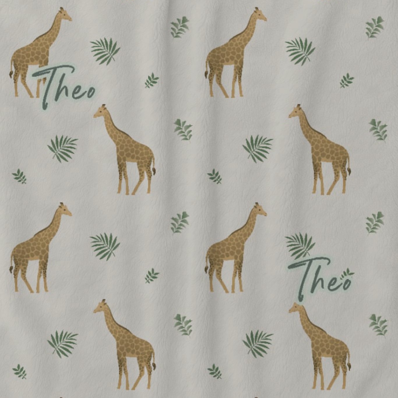 Safari Giraffe Personalized Baby Blanket