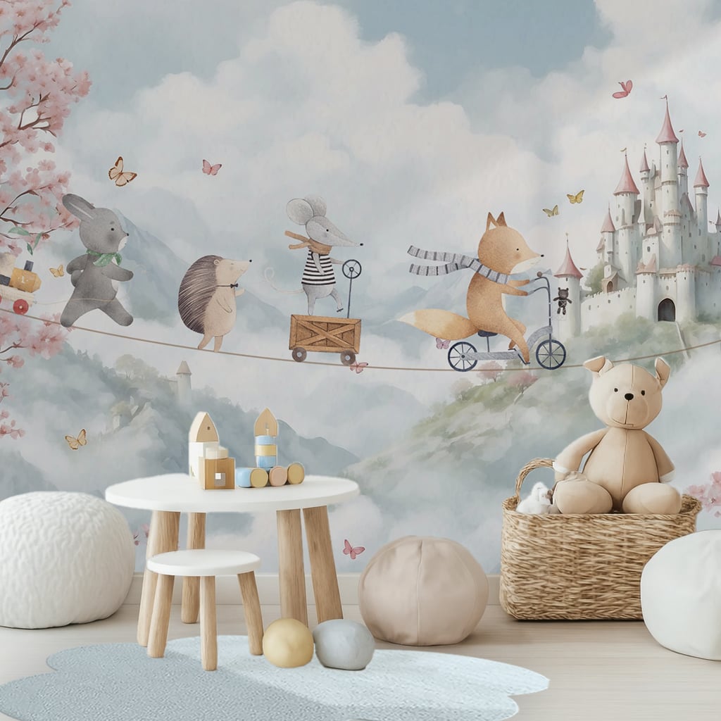 Animal Castle Nursery Wallpaper Peel & Stick