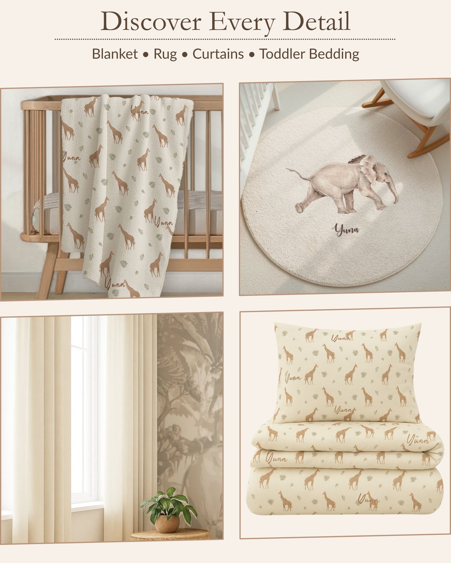 Pink Safari Nursery Set