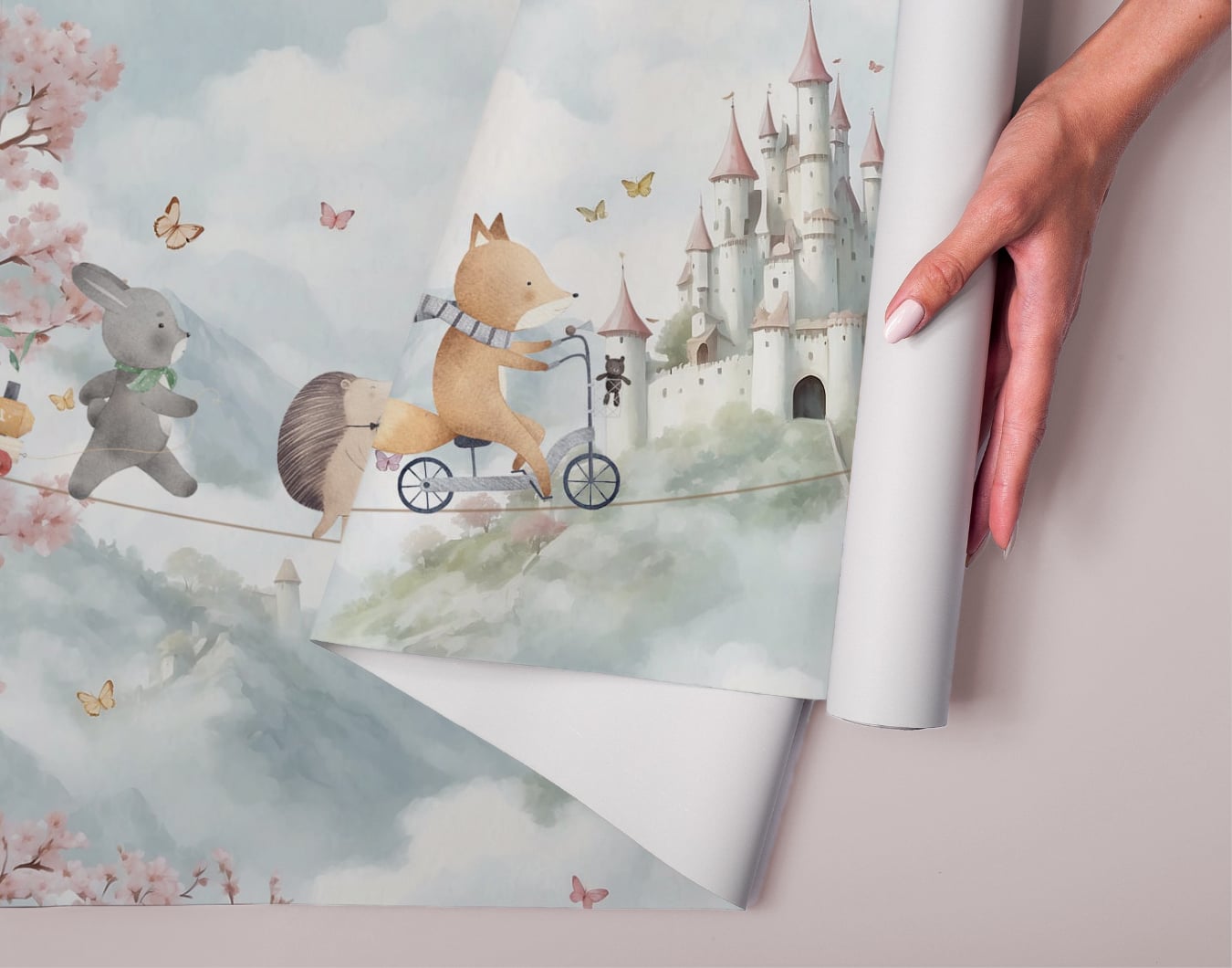 Animal Castle Nursery Wallpaper Peel & Stick