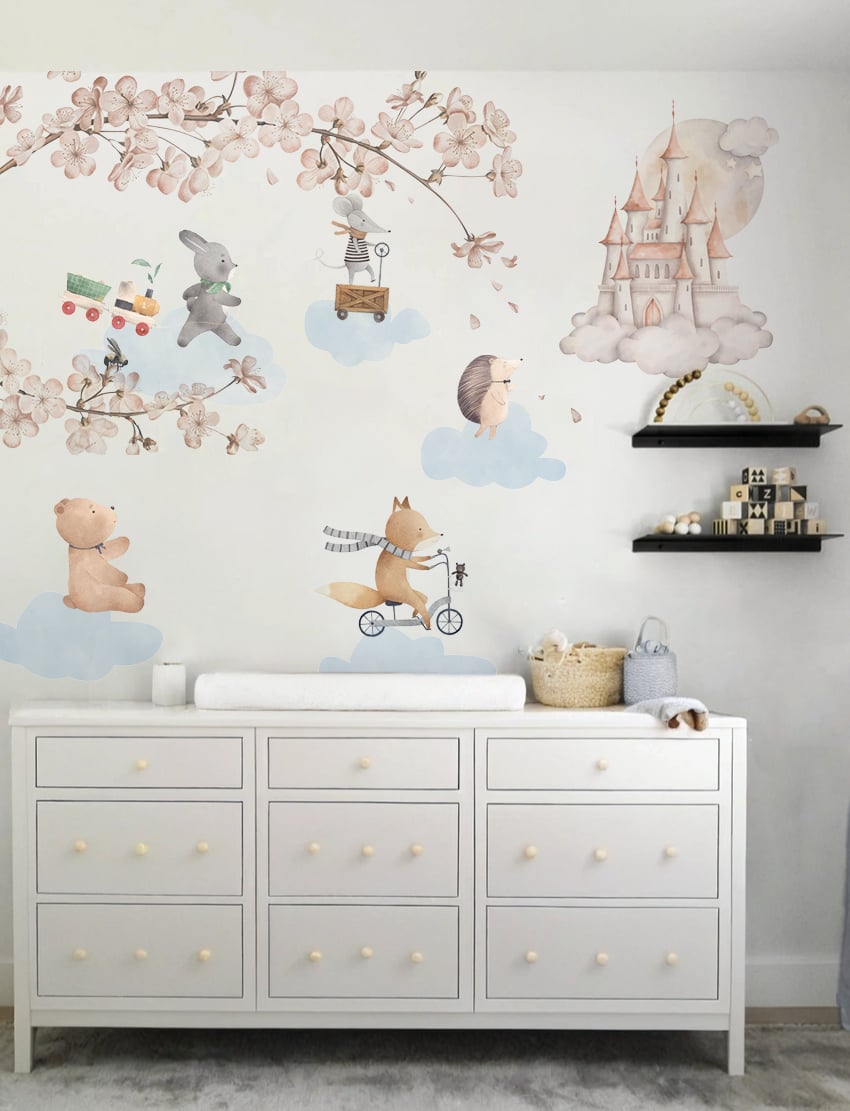 Animal Castle Wall Stickers - Peel & Stick Decals