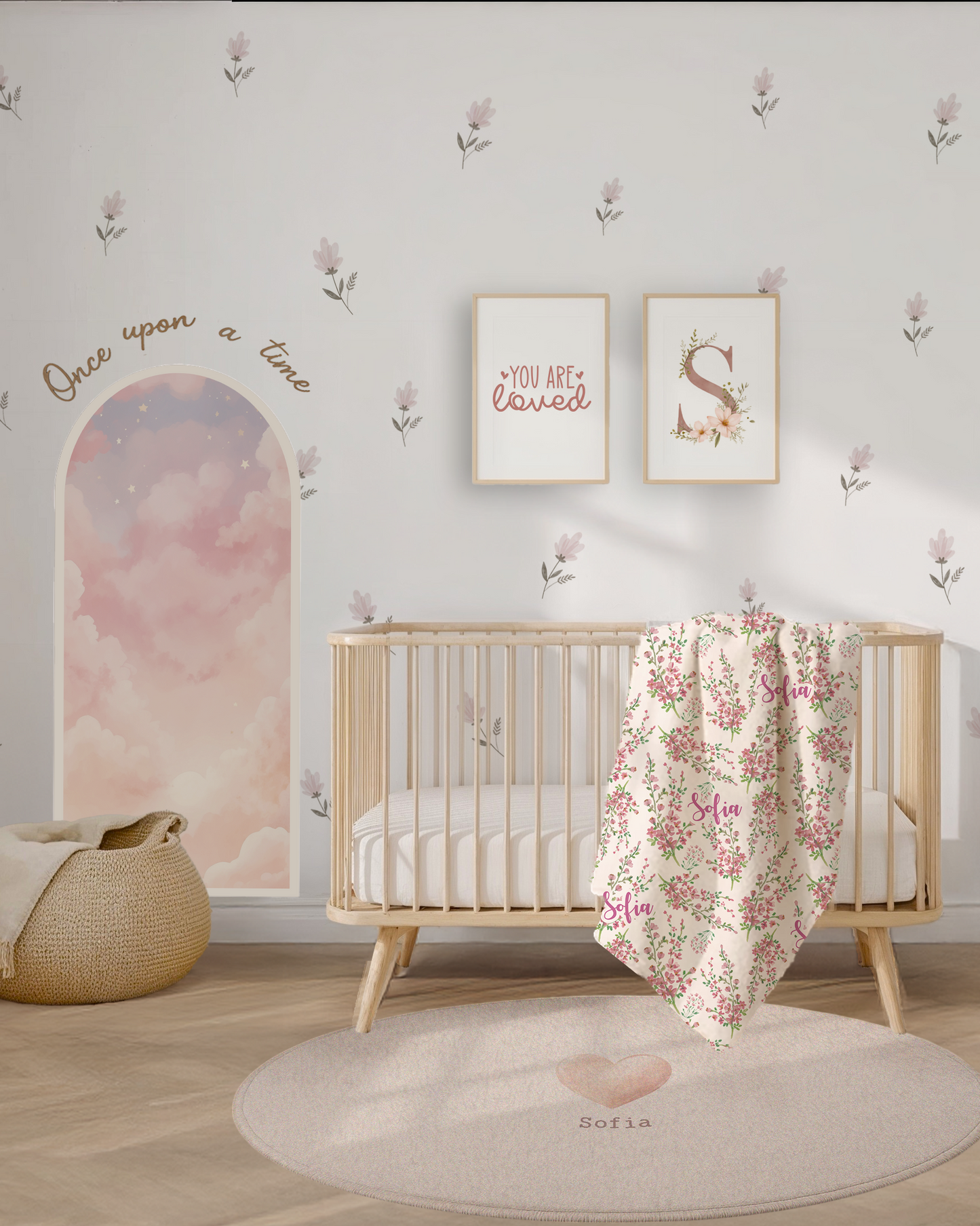 Pink Floral Wall Stickers - Peel & Stick Decals