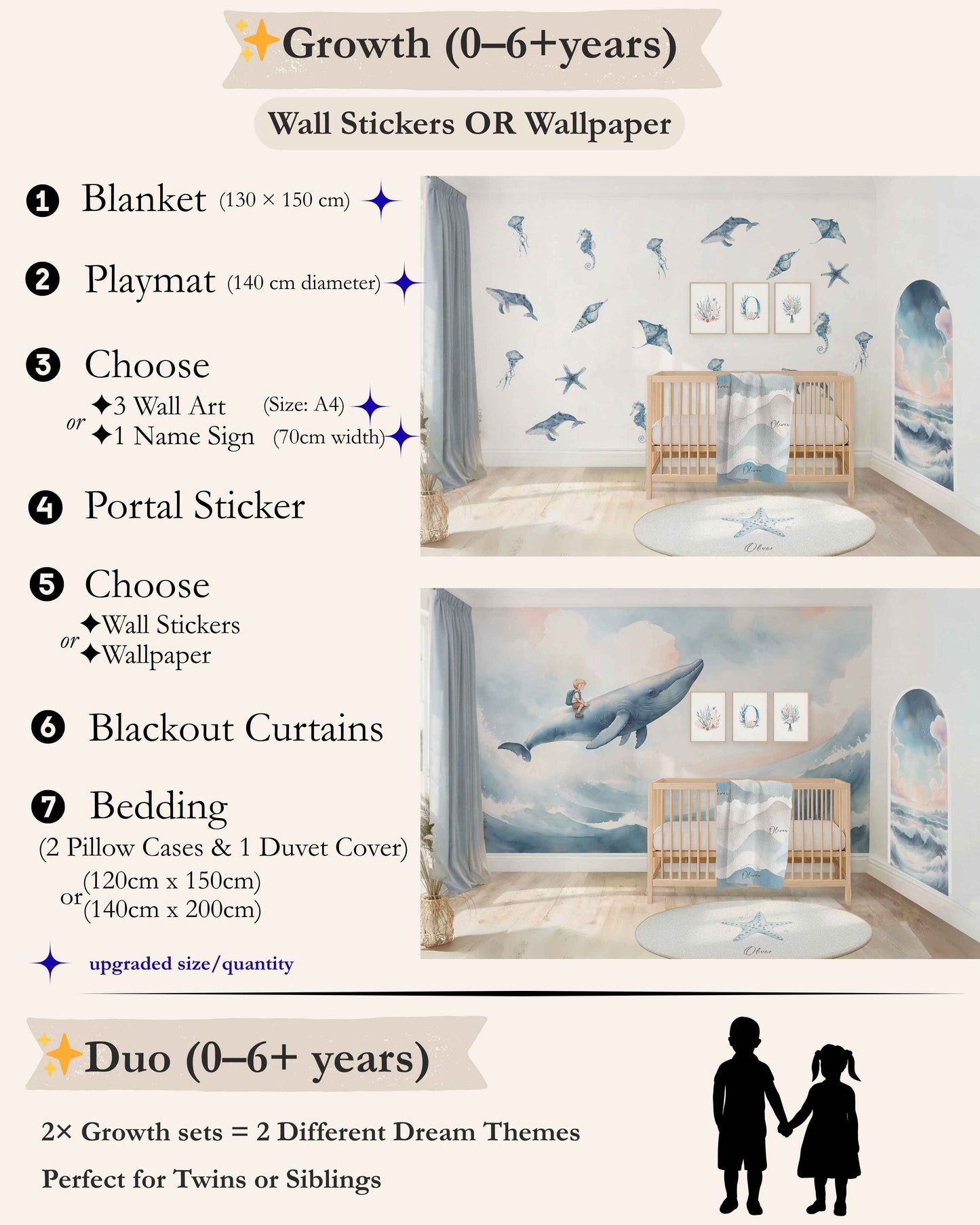 Whale Dreams Nursery Set