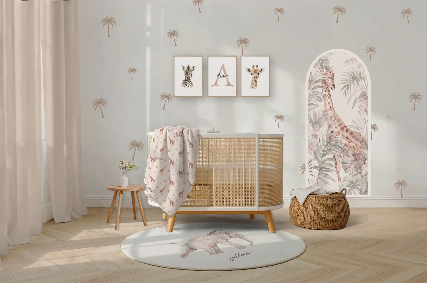 Pink Palm Tree Leaves Wall Stickers - Peel & Stick Decals