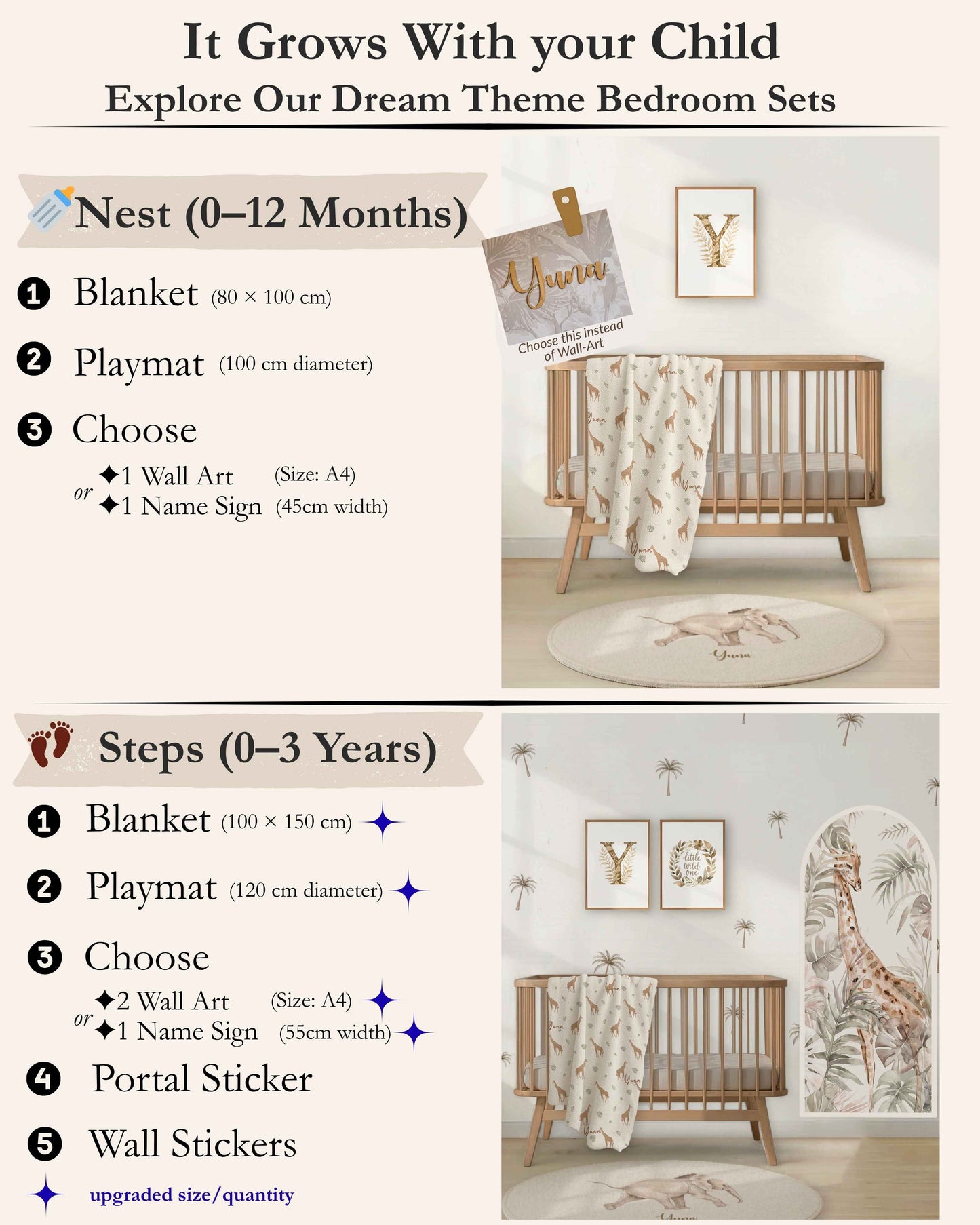 Pink Safari Nursery Set