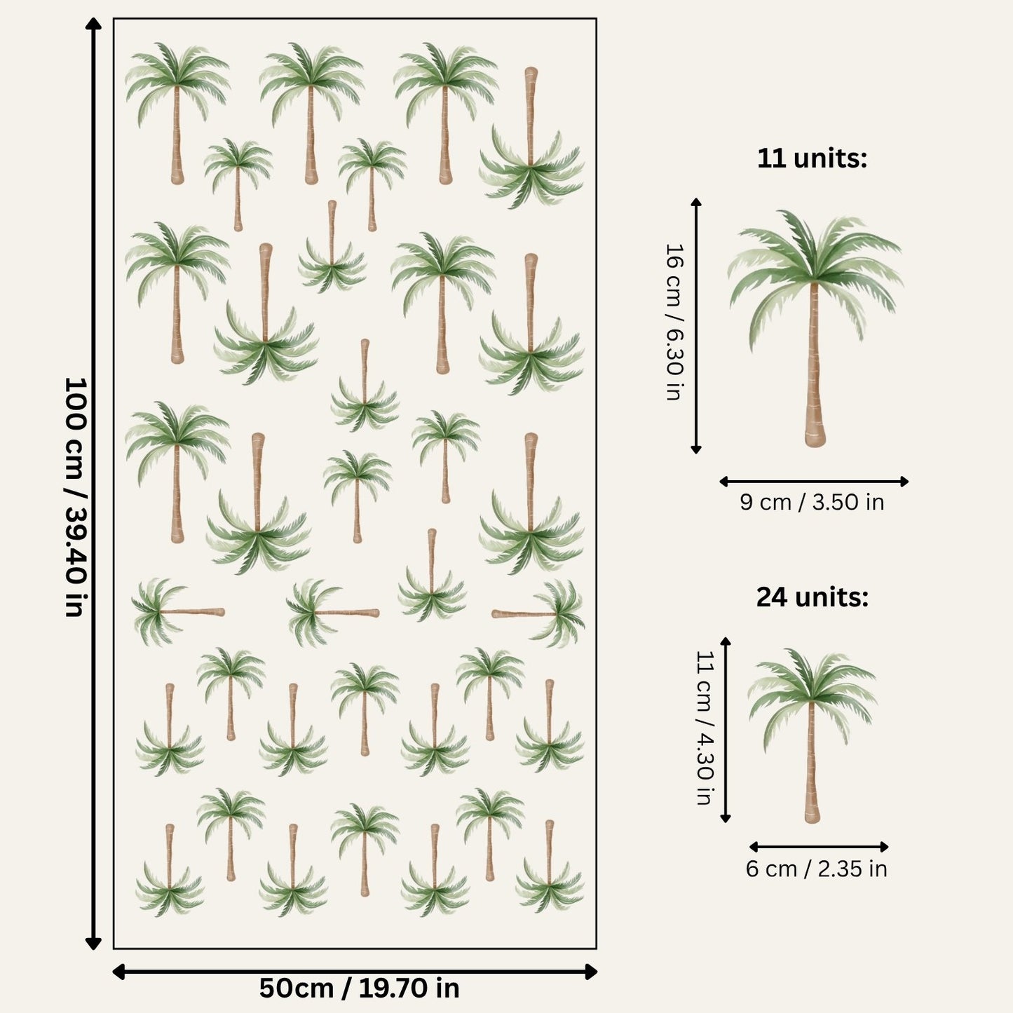 Palm Trees Jungle Leaves Wall Stickers - Peel & Stick Decals