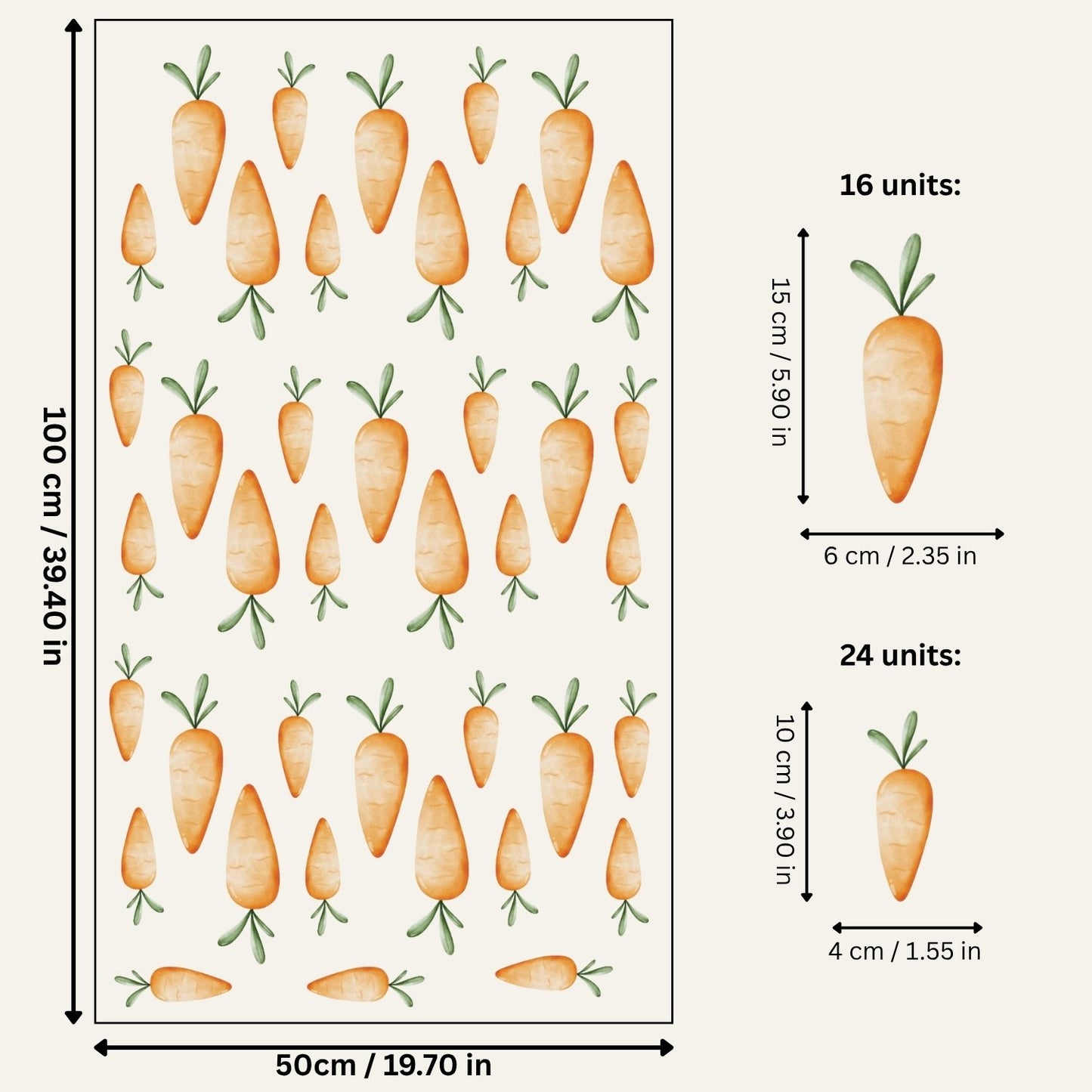 Carrot Bunny Wall Stickers - Peel & Stick Decals