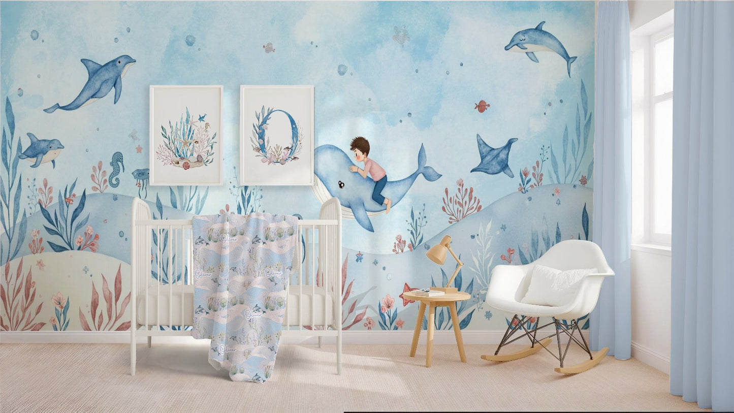 Wallpaper - Under The Blue Sea - Peel & Stick