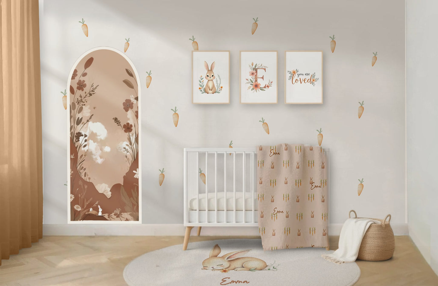 Carrot Bunny Wall Stickers - Peel & Stick Decals