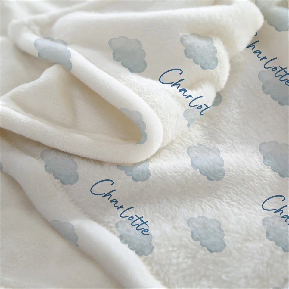 Clouds Personalized Baby Blanket