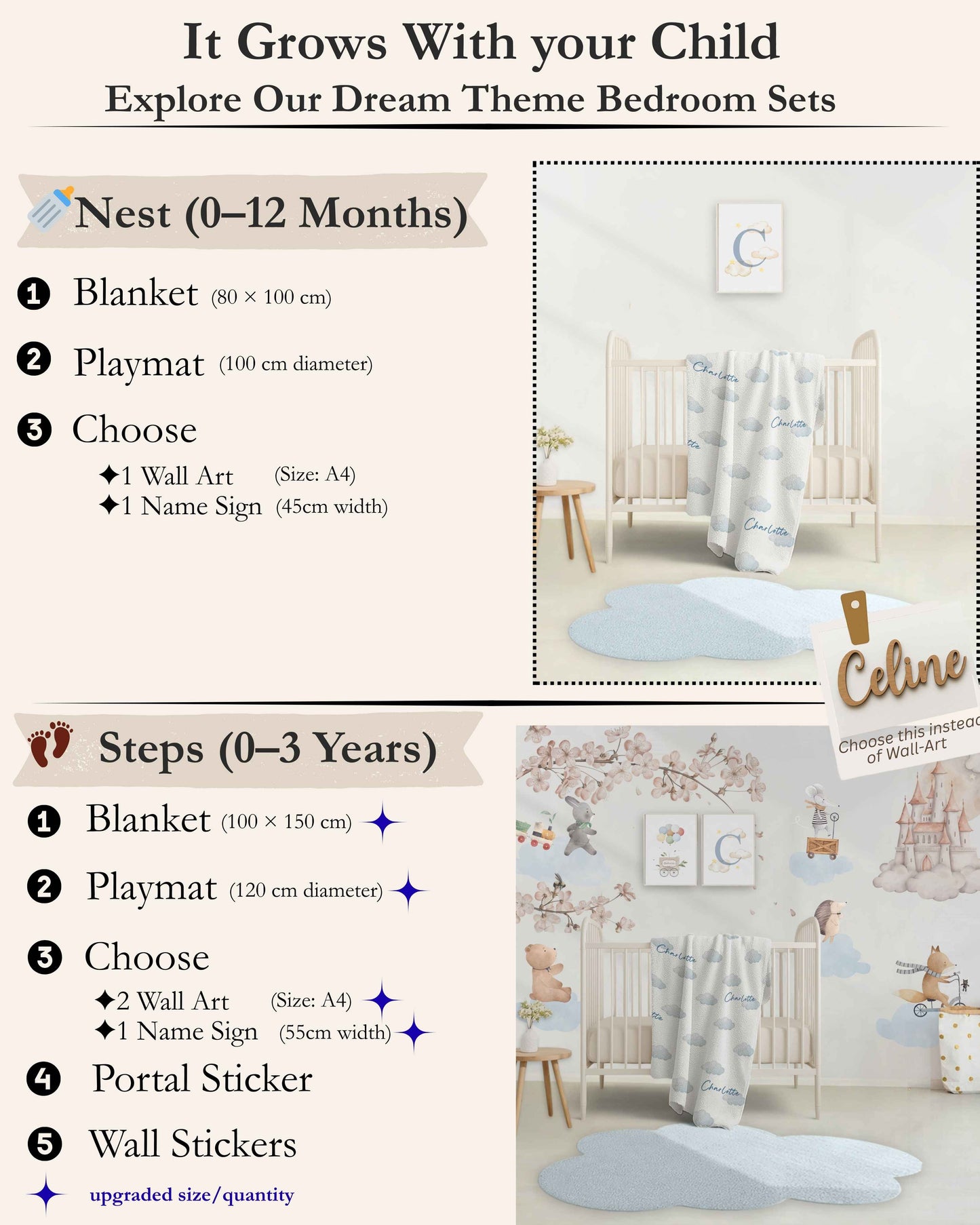Animal Castle Dream World Nursery Set