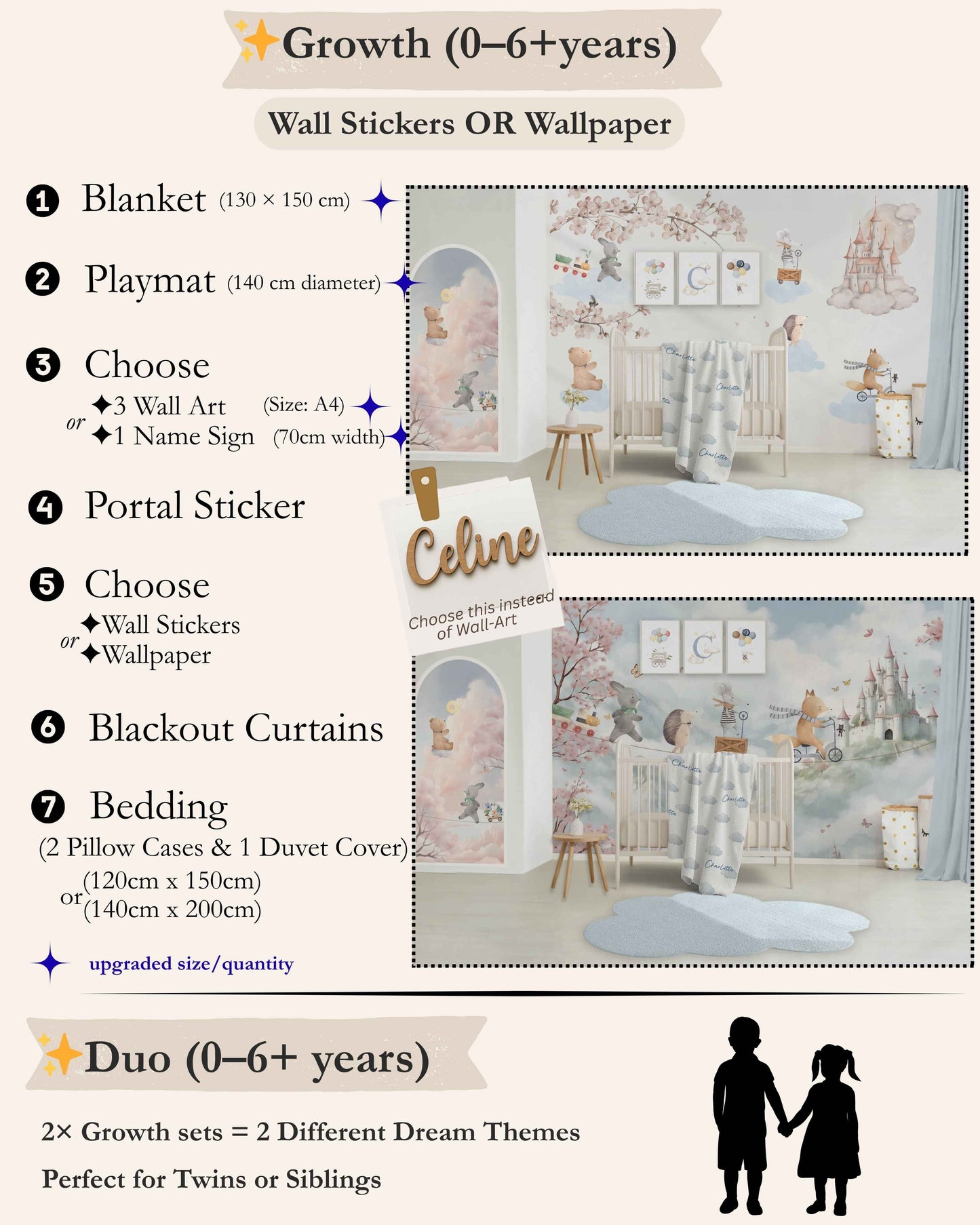 Animal Castle Dream World Nursery Set