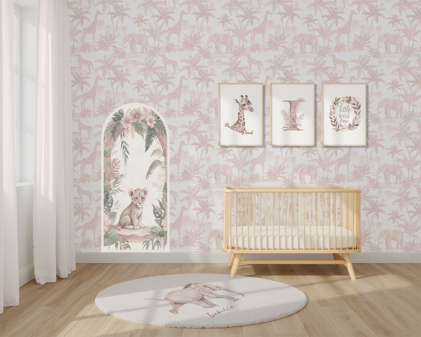Pink Safari Nursery Set