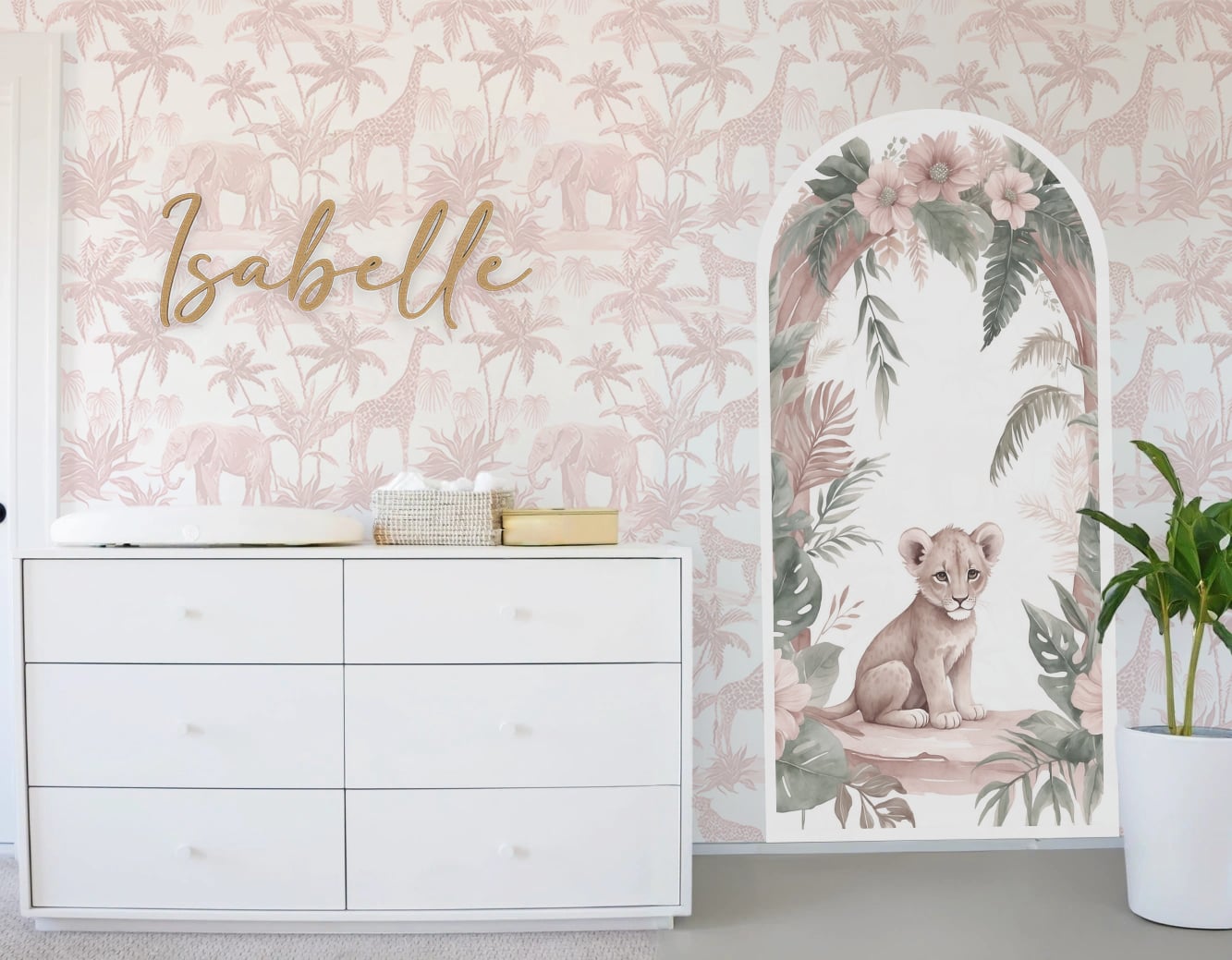 Pink Safari Nursery Set