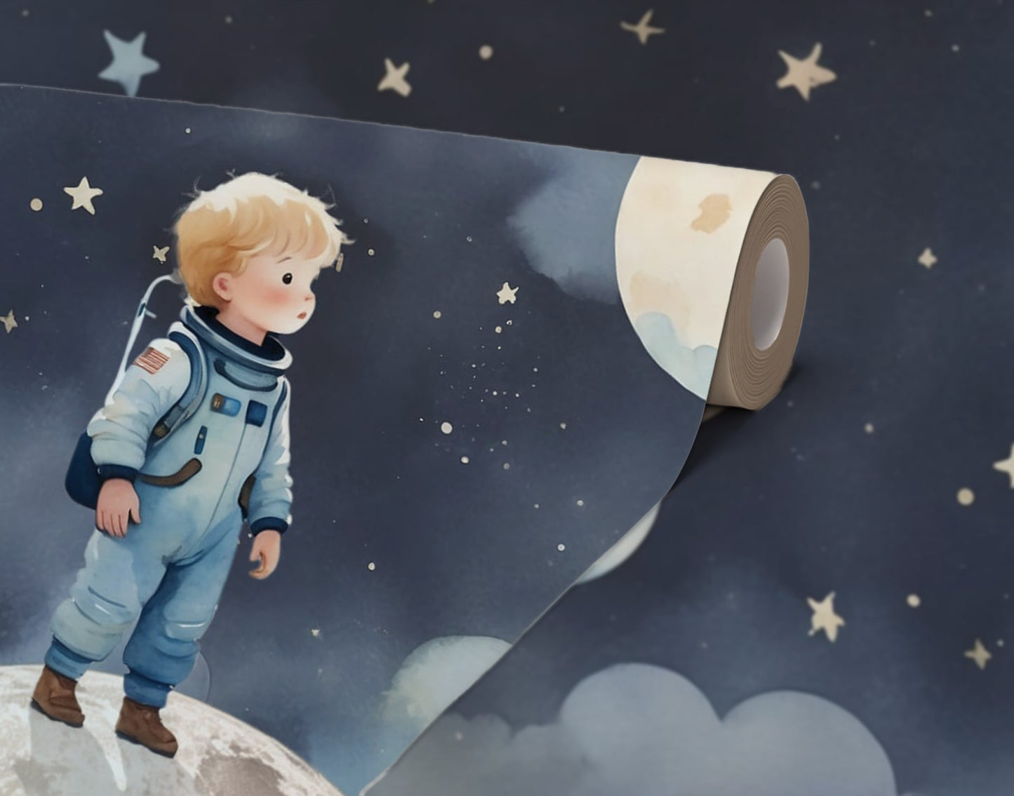 Space Astronaut Universe Nursery Wallpaper Peel & Stick