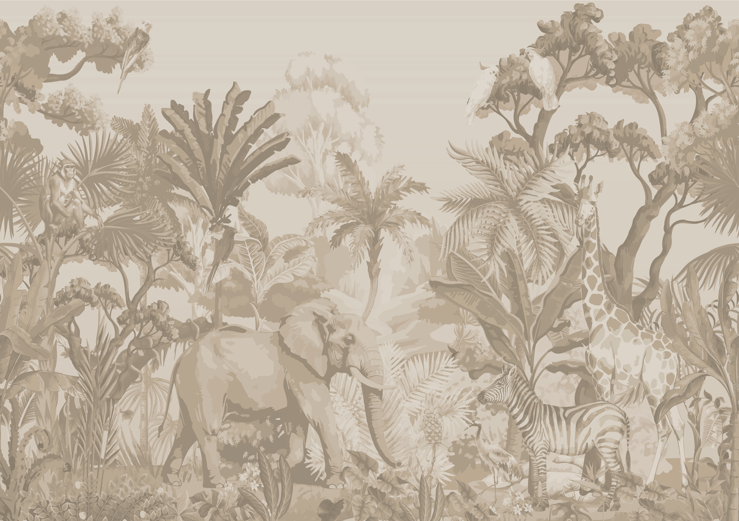 Vintage Safari Wallpaper Peel & Stick