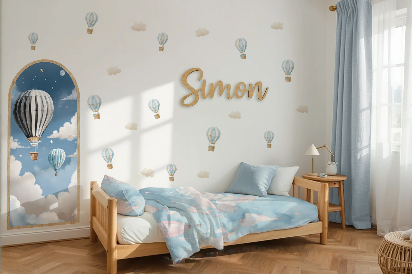 Hot Air Balloon & Cloud Wall Stickers - Peel & Stick Decals