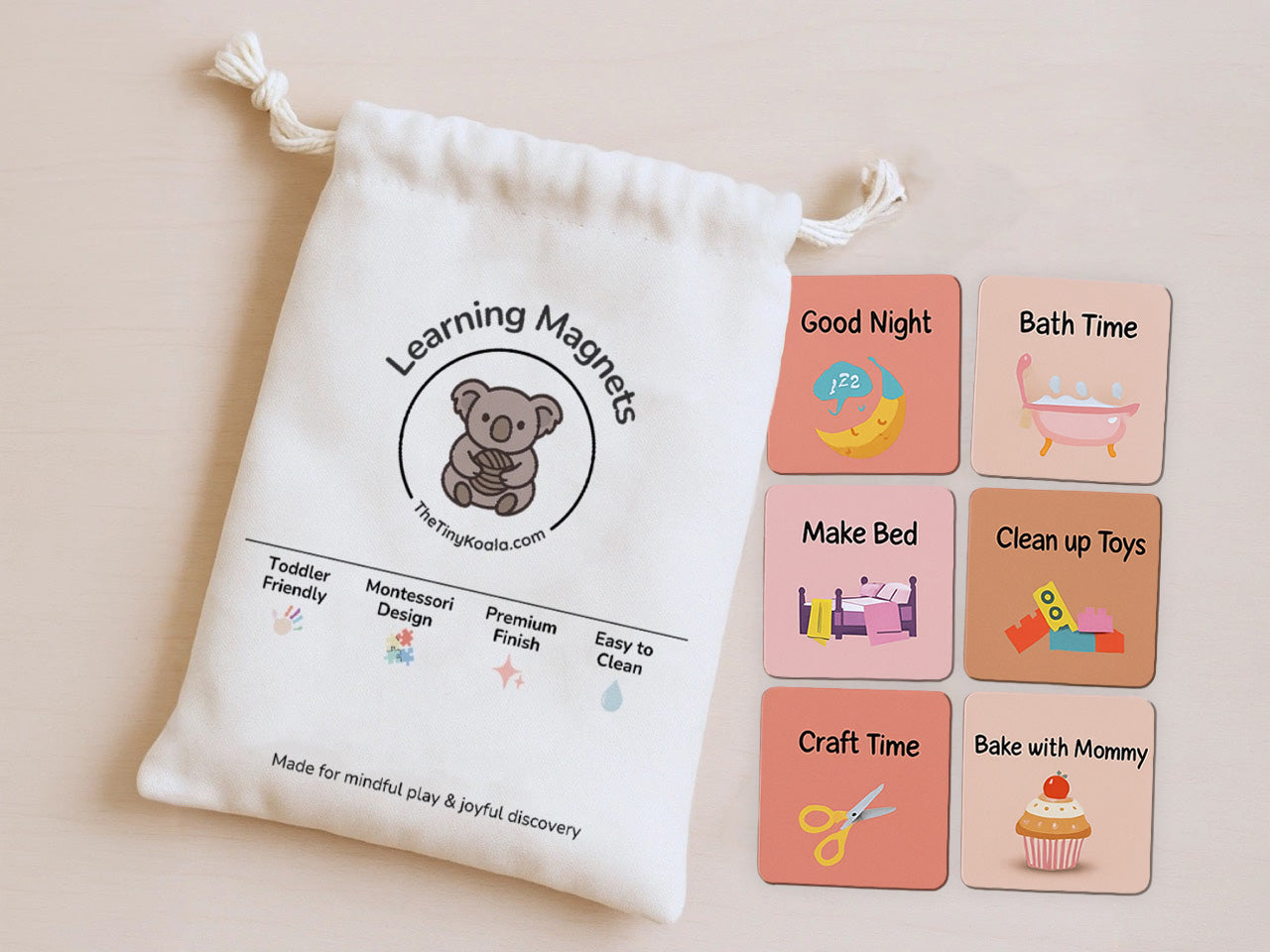 Kids Day and Night Routine Learning Magnet Cards