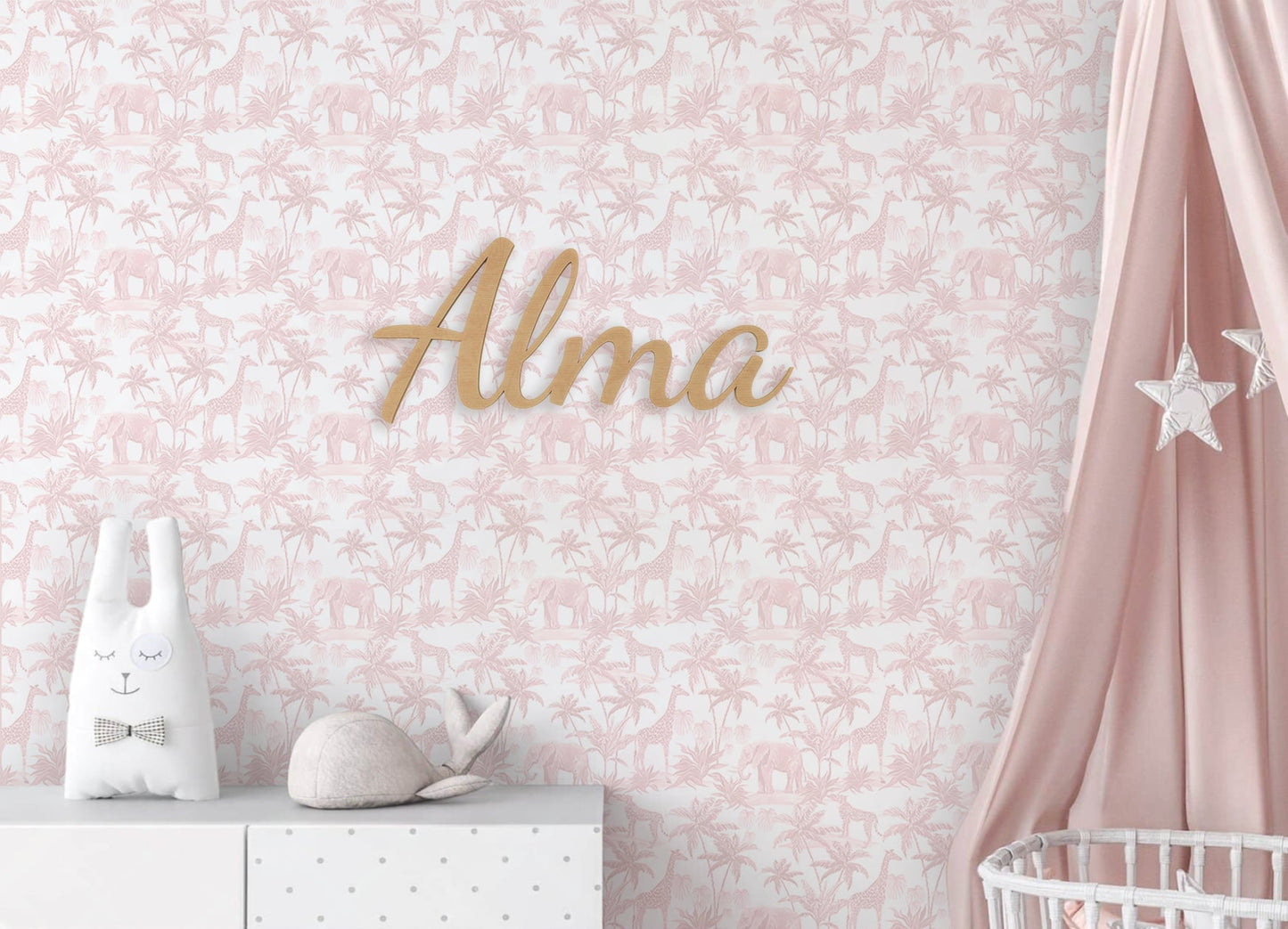 Pink Safari Nursery Wallpaper Peel & Stick