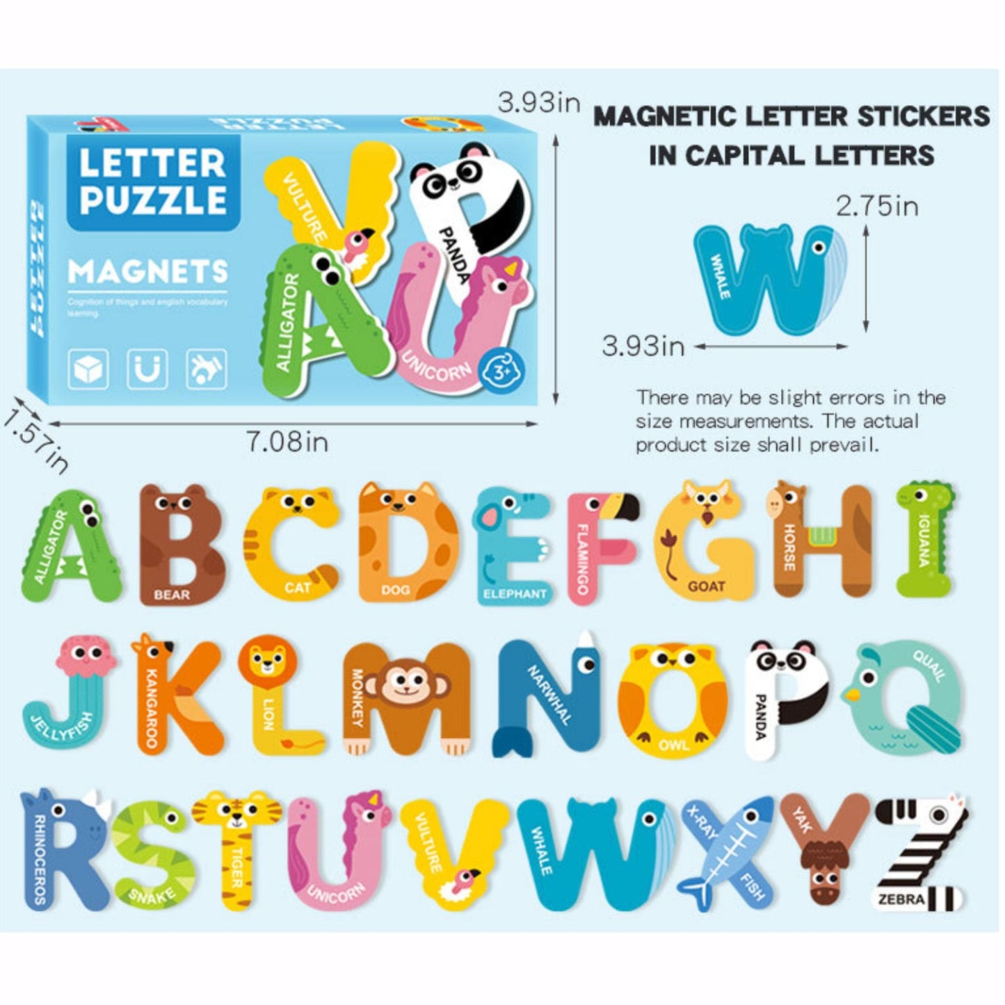 Capital letter Puzzle Magnets