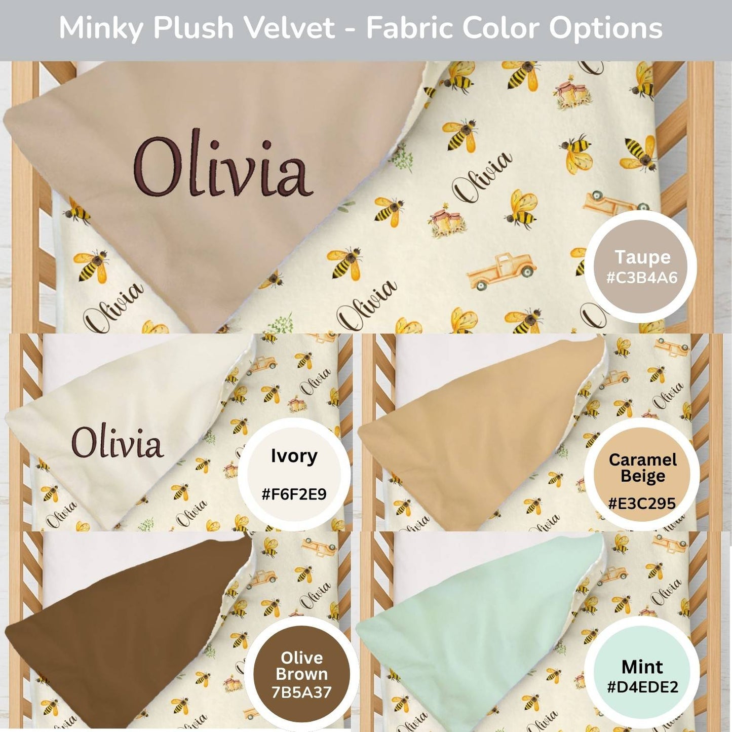 Honey Bee Personalized Baby Blanket