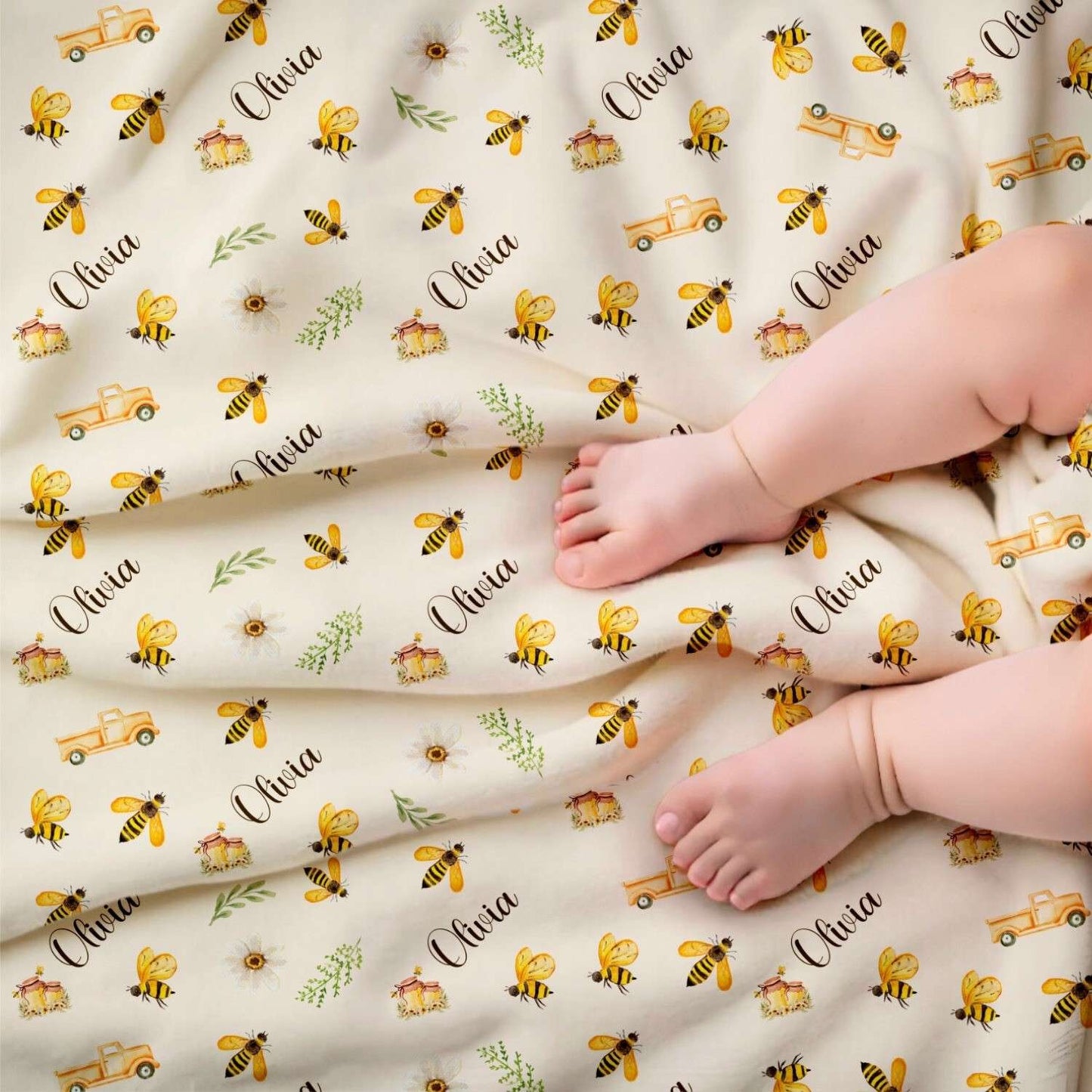 Honey Bee Personalized Baby Blanket