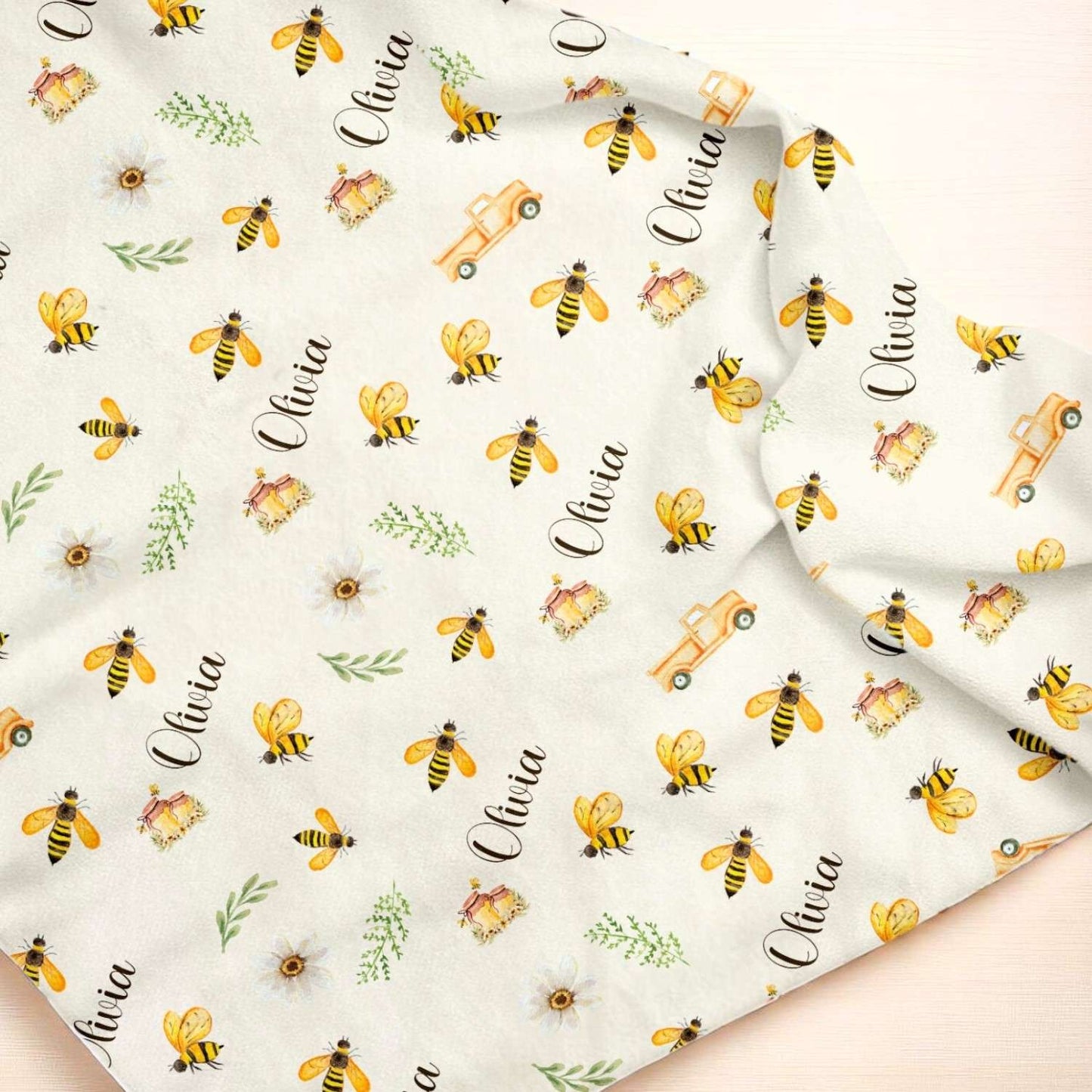 Honey Bee Personalized Baby Blanket