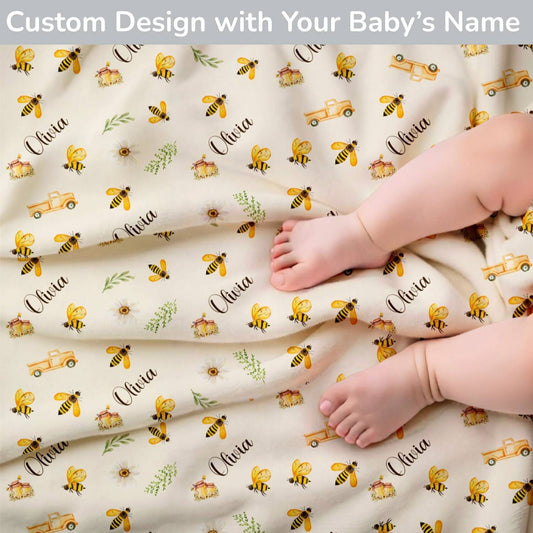Honey Bee Personalized Baby Blanket