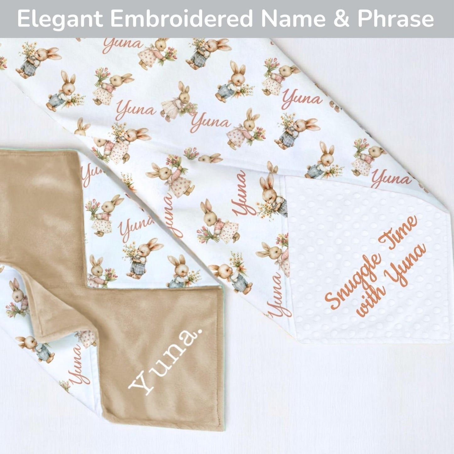 Couverture bébé personnalisée Forêt d&#39;hiver – Nom brodé personnalisé, couverture douce pour bébé, cadeau pour nouveau-né et décoration de chambre d&#39;enfant)