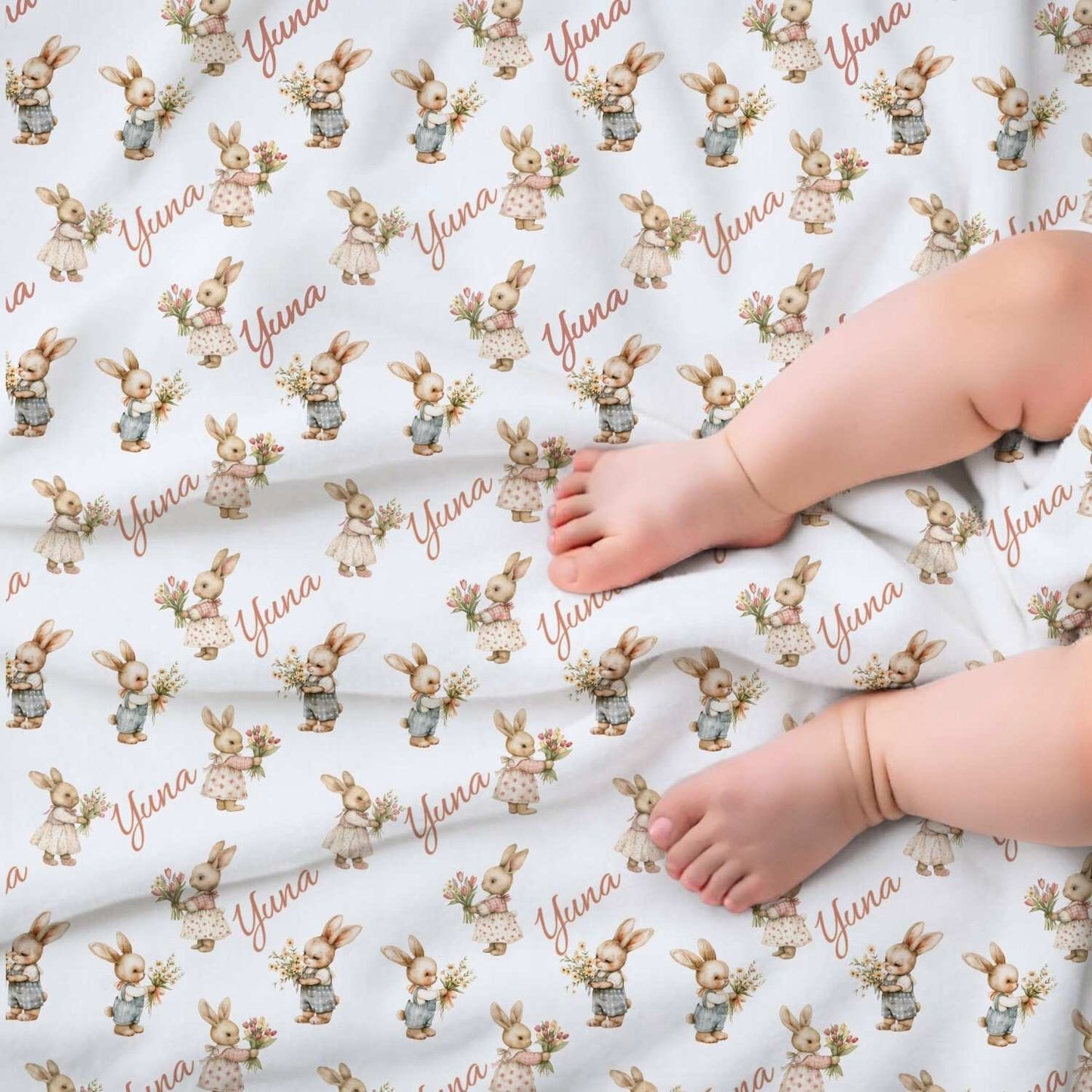 Couverture bébé personnalisée Forêt d&#39;hiver – Nom brodé personnalisé, couverture douce pour bébé, cadeau pour nouveau-né et décoration de chambre d&#39;enfant)
