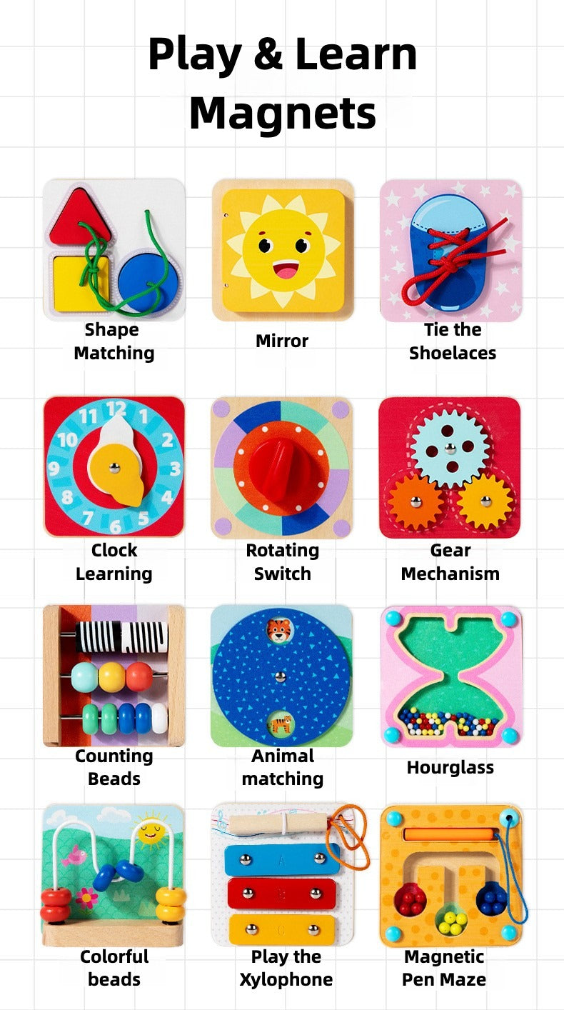 Montessori Wooden Magnets for Cognitive Learning