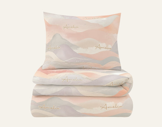 Pink Sea Personalized Kids Bedding Set – Toddler & Junior Sizes