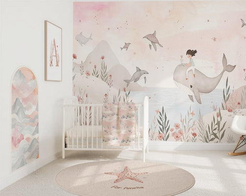 Wallpaper - Under The Pink Sea - Peel & Stick