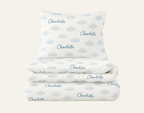 Clouds Personalized Kids Bedding Set – Toddler & Junior Sizes