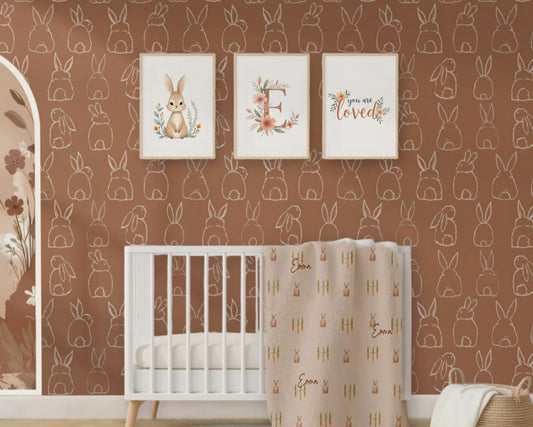 Wall-Art Set - Terracotta  Bunnies