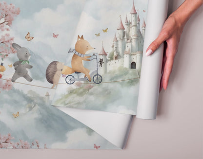 Animal Castle Nursery Wallpaper Peel & Stick