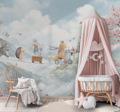 Animal Castle Nursery Wallpaper Peel & Stick