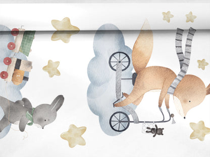 Dreamy Cloud Animals Watercolor Wall Decals — Peel & Stick, Removable