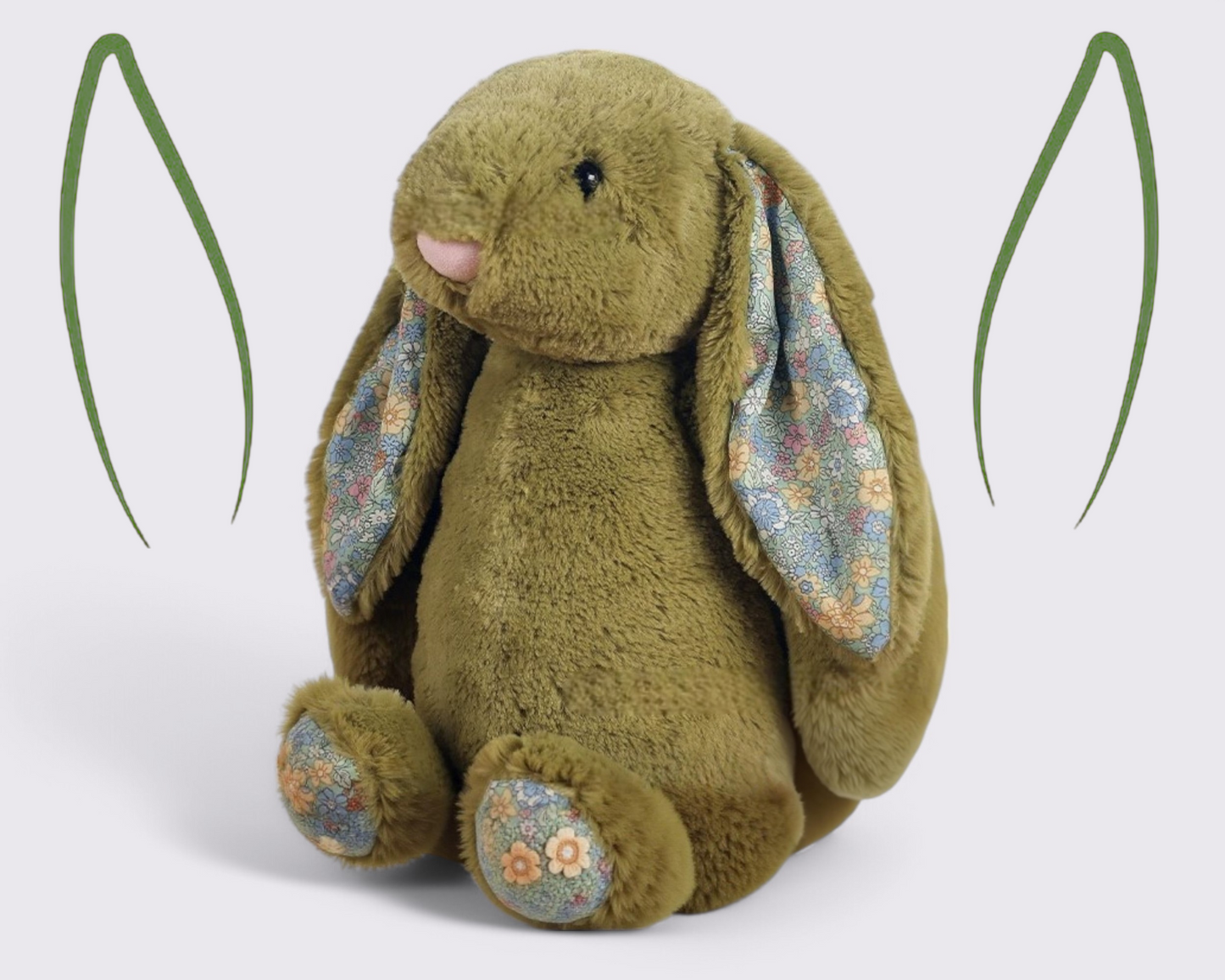 Gepersonaliseerde bloemenkonijn knuffel - Aangepast geborduurd zacht speelgoed voor baby's, pasgeborenen cadeau en aandenken